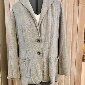 J Jill Grey soft knit edgy seamed jacket